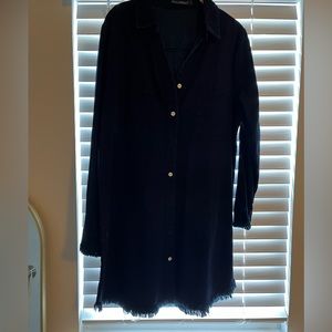 Navy oversized button down